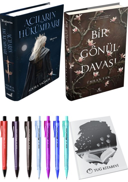 Bir Gönül Davası Ciltli ve Acıların Hükümdarı Ciltli Adora Yağmur 2li Set + Hediyeli