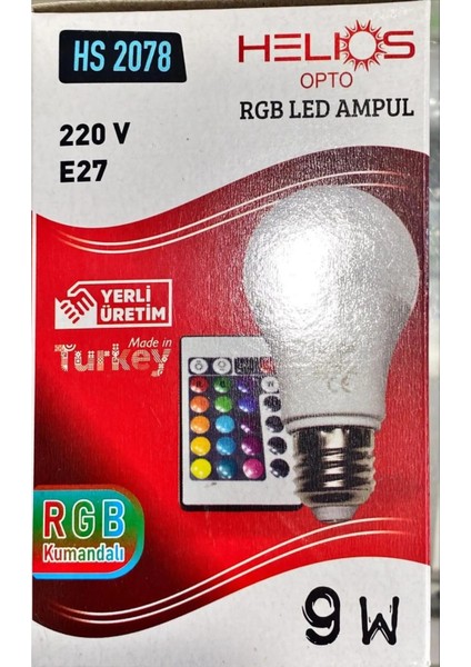 9 Watt LED Ampul/16 Renkli/kumandalı fiyatları