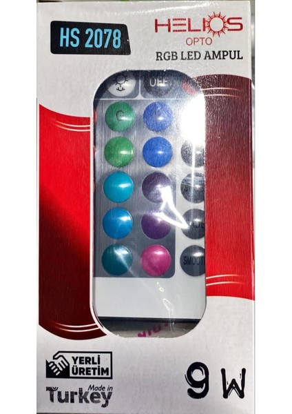 9 Watt LED Ampul/16 Renkli/kumandalı modelleri