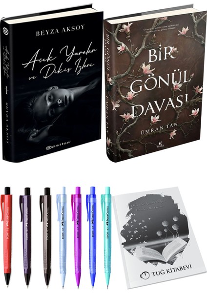Bir Gönül Davası Ciltli ve Açık Yaralar ve Dikiş Izleri Ciltli Beyza Aksoy 2'li Set + Hediyeli