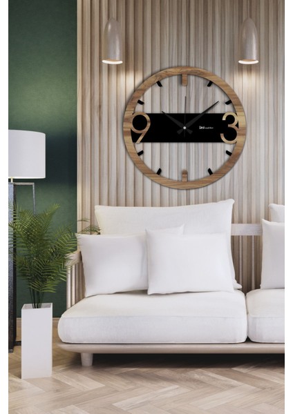 Kahverengi Dekoratif Sessiz Duvar Saati, 60 cm , Yeni Ev Hediyesi, Modern Salon Duvar Saati, Mutfak D modelleri