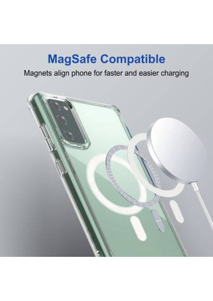 Samsung Galaxy S20 Fe Kılıf Sararmaz Slim Magsafe Wireless Kablosuz Şarj Uyumlu Manyetik Şeffaf Kapak