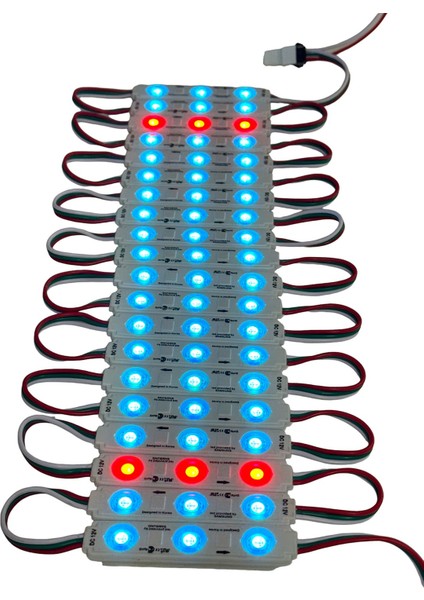 Samsung Rgb LED 3'lü Modül WS2811 Bireysel Adreslenebilir Işık 5050 Smd Dc 12V Su Geçirmez IP65 Mağaza Pencere Vitrin Yapışkanlı