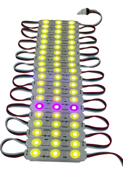 Samsung Rgb LED 3'lü Modül WS2811 Bireysel Adreslenebilir Işık 5050 Smd Dc 12V Su Geçirmez IP65 Mağaza Pencere Vitrin Yapışkanlı