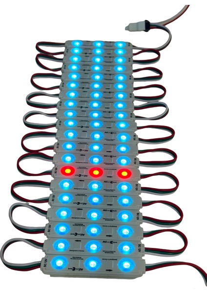Samsung Rgb LED 3'lü Modül WS2811 Bireysel Adreslenebilir Işık 5050 Smd Dc 12V Su Geçirmez IP65 Mağaza Pencere Vitrin Yapışkanlı