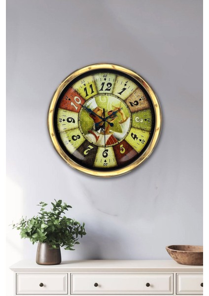 Siyah Hediyelik 40 cm Gold Metal Chef Mutfak Saati Duvar Saati fiyatları