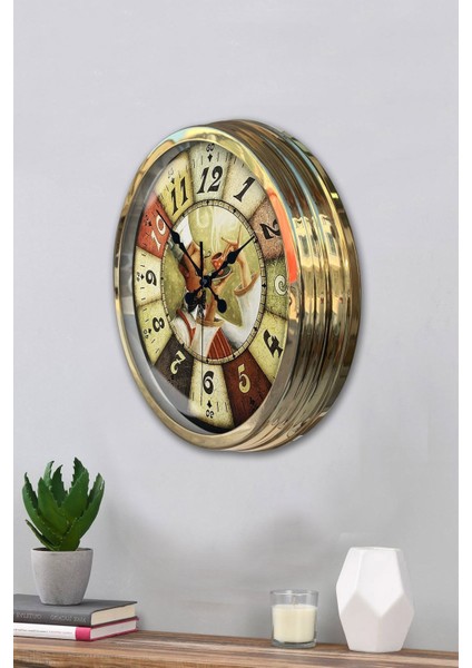 Siyah Hediyelik 40 cm Gold Metal Chef Mutfak Saati Duvar Saati modelleri