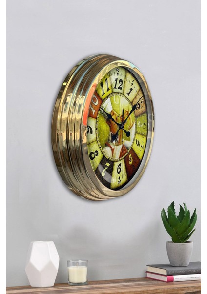 Siyah Hediyelik 40 cm Gold Metal Chef Mutfak Saati Duvar Saati fırsatları