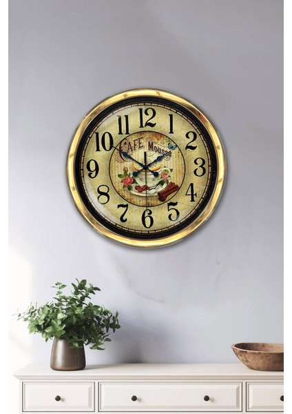 Altın Hediyelik 40 cm Gold Metal Mutfak Duvar Saati 40 x 40 Metal Modern fiyatları