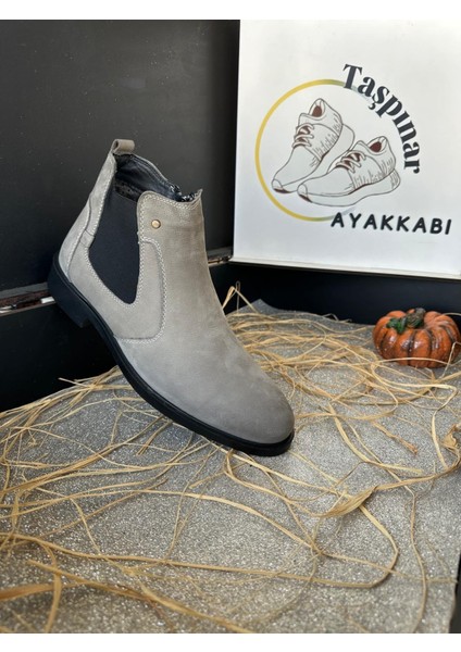 Üçlü %100 Hakiki Deri Erkek Günlük Kışlık Içi Kürklü Ayağı Üşütmez Rahat Klasik Fermuarlı Bot 39-44