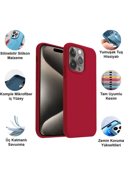 Apple iPhone 15 Pro Kılıf Lansman Premium Silinebilir Silikon fiyatları