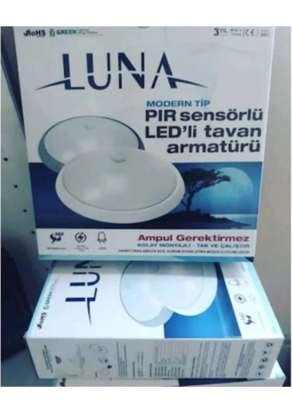 Ledli Pır Sensörlü Tavan Armatürü Beyaz Işık