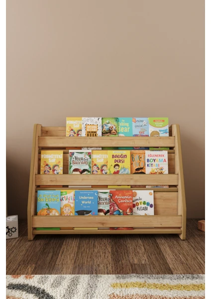 Zeo Wood Design Montessori Mdf Çocuk Kitaplığı