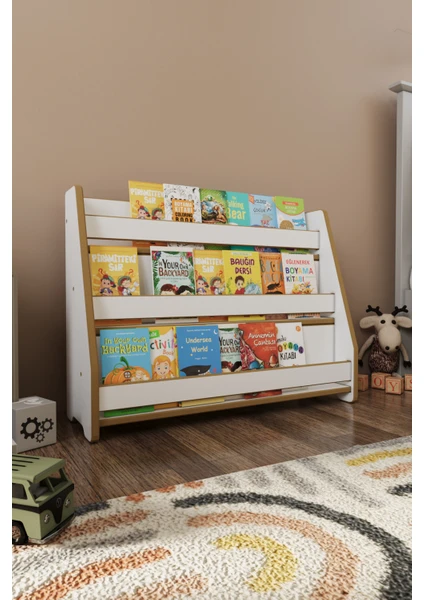 Zeo Wood Design Montessori Mdf Çocuk Kitaplığı