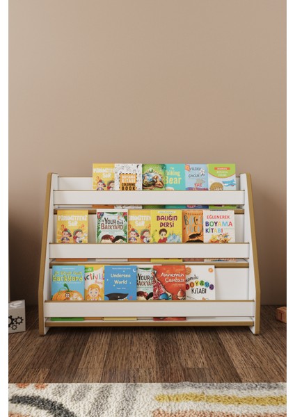 Zeo Wood Design Montessori Mdf Çocuk Kitaplığı