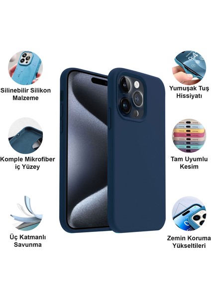 Apple iPhone 15 Pro Max Kılıf Lansman Premium Silinebilir Silikon