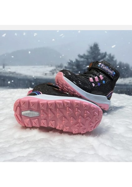 Kız Çocuk Yarım Bot Su Geçirmez Parlak Simli Cırt Cırtlı Termal Bot modelleri