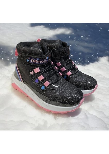 Kız Çocuk Yarım Bot Su Geçirmez Parlak Simli Cırt Cırtlı Termal Bot fiyatları