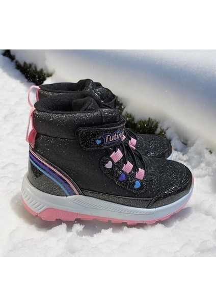 Kız Çocuk Yarım Bot Su Geçirmez Parlak Simli Cırt Cırtlı Termal Bot modelleri