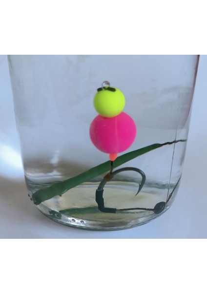 5 Adet Küspe Telli 14 mm Pembe ve 8 mm Fosforlu Pop Up'lı Sazan Rig Takımı