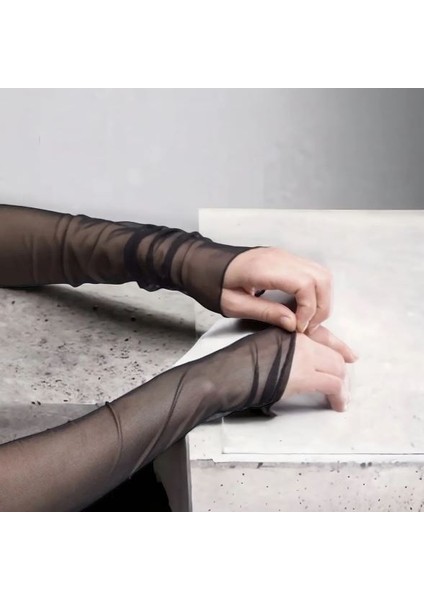 Likralı Siyah Transparan Parmaksız Parti Kostüm Eldiveni fırsatları