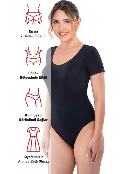 Siyah Emay 1926 Soft Yarım Kollu Body Xl