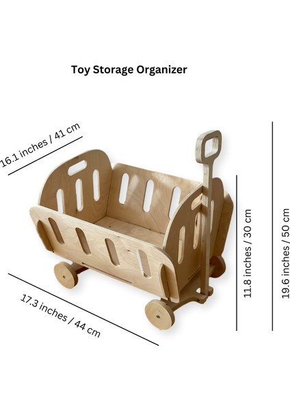 Montessori Ahşap Oyuncak Kutusu | Tekerlekli Dekoratif Ahşap Kolay Taşınabilir Oyuncak Kutusu indirimleri