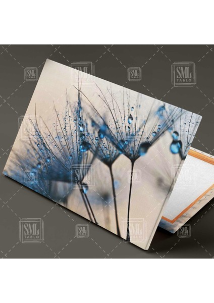 Su Damlacıkları Mavi Karahindiba Dekoratif Yatay Kanvas Tablo fiyatları