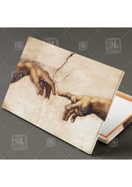 Adem'in Yaratılışı Uzanan Parmaklarmichelangelo Başyapıt Yatay Kanvas Tablo