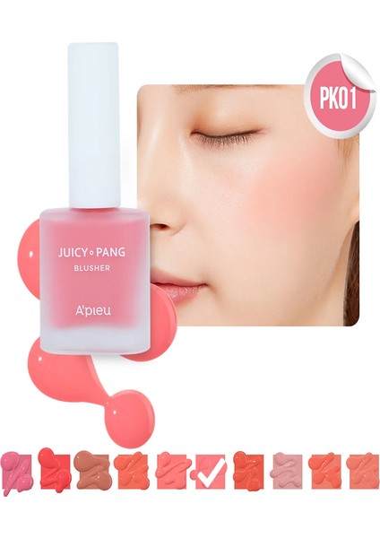 Meyve Kokulu Doğal Görünümlü Likit Allık 9g. Apıeu Juicy-Pang Water Blusher (PK01)
