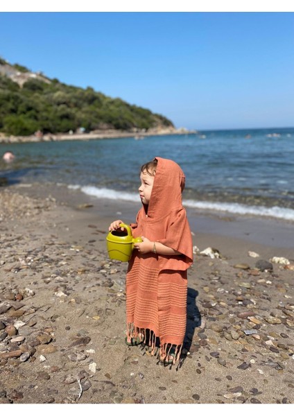 Püsküllü Peştemal Panço %100 Pamuk-Taş Yıkama Yumuşak Dokulu