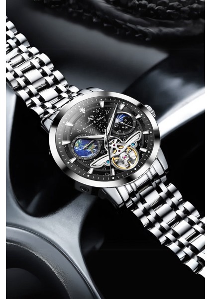 Kronen Söhne Kronen & Söhne KS7009 Day Night Tourbillon Mekanik Otomatik Erkek Çelik Kol Saati fırsatları