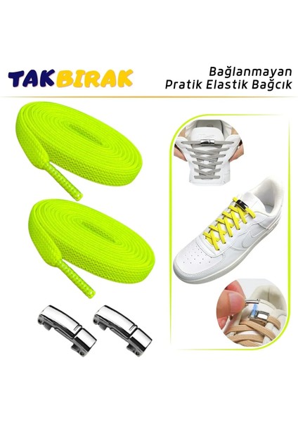 Tak Bırak Manyetikli Bağcık, Mıknatıslı, Elastik, Pratik 1 Çift Bağcık