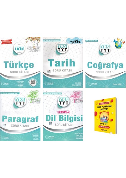 TYT Türkçe Tarih Coğrafya Paragraf ve Dilbilgisi Soru Kitabı 5'li Set - Planlama Defteri