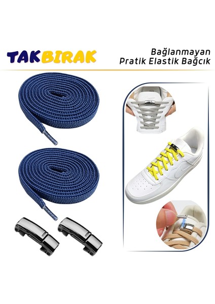 Tak Bırak Manyetikli Bağcık, Mıknatıslı, Elastik, Pratik 1 Çift Bağcık