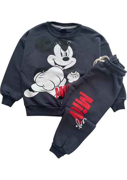 Erkek Çocuk Pamuklu Mickey Mouse Desenli Eşofman Takımı fırsatları