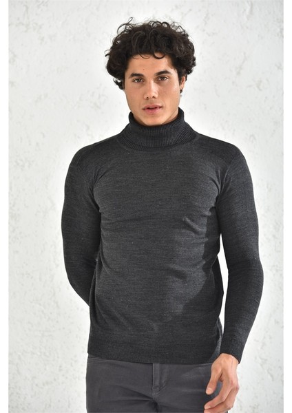 Düz Balıkçı Trender Erkek Kazak 6620 Antrasit