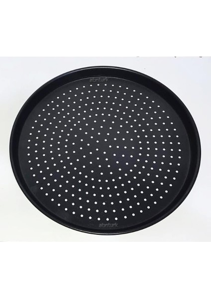 2 Adet Delikli Alüminyum Teflon Pizza Tavası 26CM Yapıştırmaz Eniyi Pizza Pişirme Sığ Fırın Tepsisi