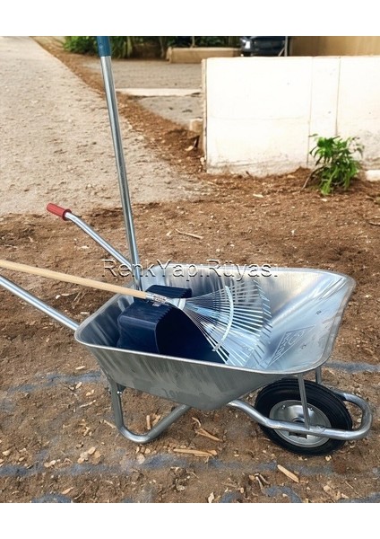 Kaliteli El Arabası, Dolgu Teker, 85LT, Ahşap Saplı Tırmık,metal Saplı Faraş , Bahçe Temizlik Seti modelleri