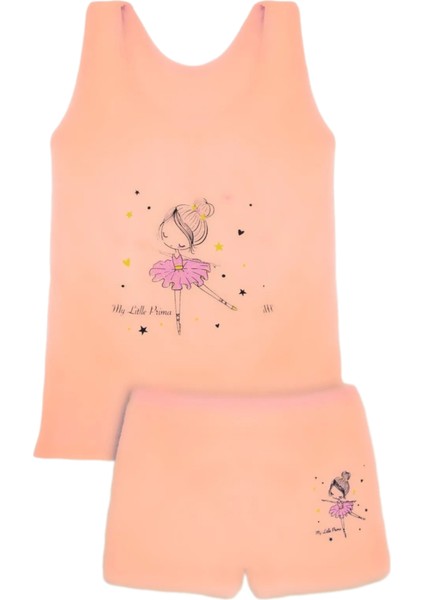 Kız 3/12 Yaş Karışık Desenli Atlet ve Boxer Set