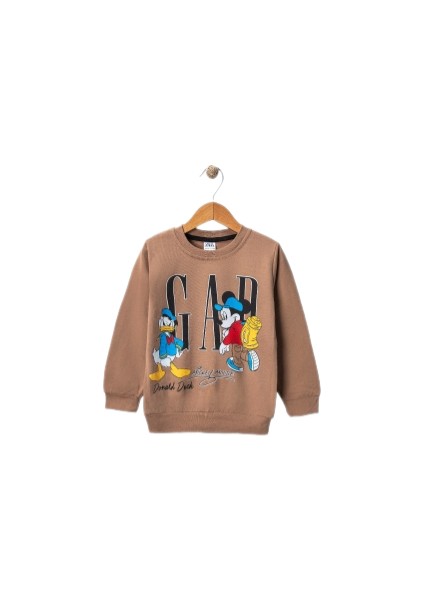Erkek Çocuk Bisiklet Yaka Gap Baskılı Sweatshirt