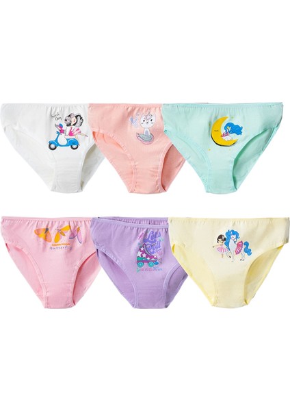 Kız 2-13 Yaş Karışık Desenli Slip Külot