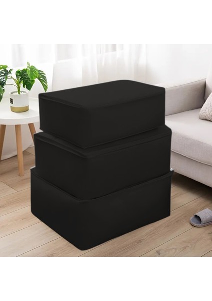 10 Adet Siyah Küçük Boy Baza Altı & Gardrop Yorgan Ve Kıyafet Hurcu 30x22,5x20