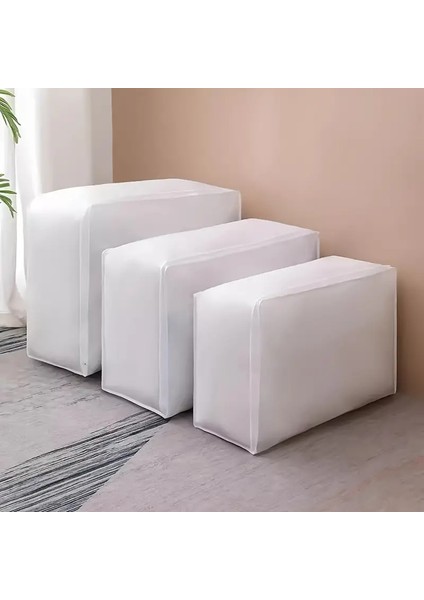 6 Adet Gri Plus Boy Baza Altı & Gardrop Yorgan Ve Kıyafet Hurcu 100x50x50