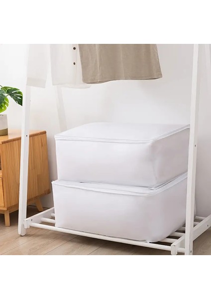 6 Adet Gri Plus Boy Baza Altı & Gardrop Yorgan Ve Kıyafet Hurcu 100x50x50