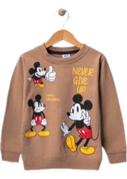 Erkek Çocuk Bisiklet Yaka Karekter Baskılı Sweatshirt