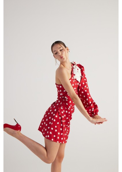Polka Elbise Kırmızı