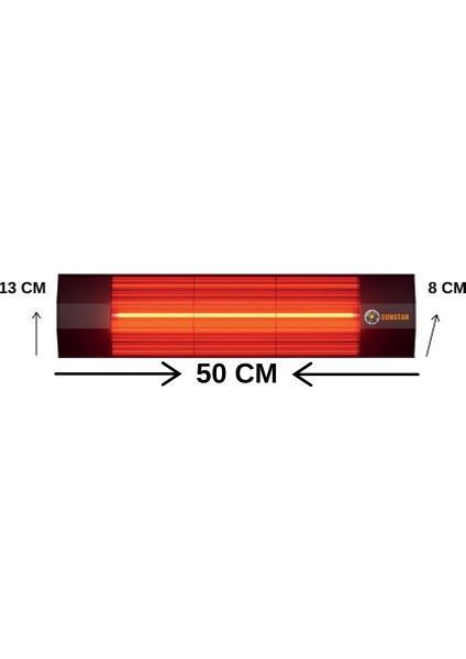 Dışmekan Halojen Soba Infrared Isıtıcı 2000W