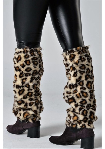 Leopar Desenli Peluş Tozluk modelleri