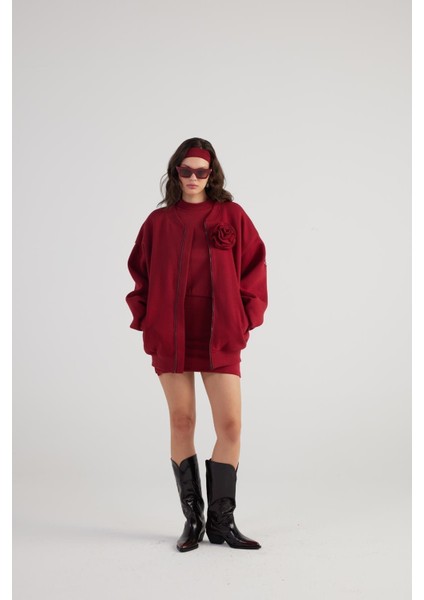 Alexa Bomber Ceket Bordo